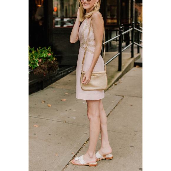 Lilly Pulitzer Pearl Shift‎ Paradise Tint Pink Metallic Gold Dress - Picture 4 of 15